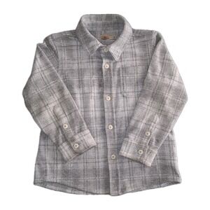 Faherty Legend Sweater Shirt  Kids Size 5 Gray Plaid Stretch Soft‎